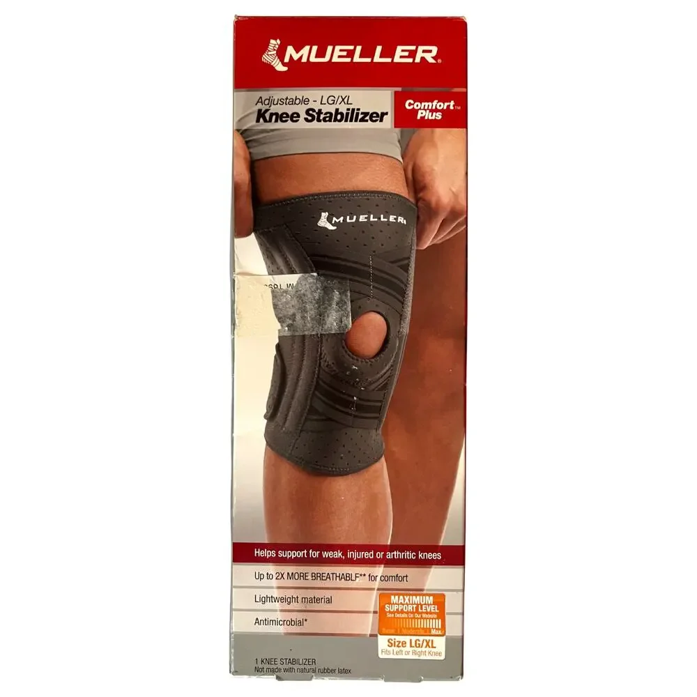 MuellerComfort Plus Black Knee Stabilizer, Adjustable , L/XL
